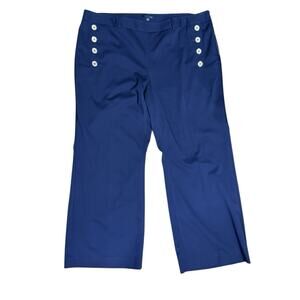 Tommy Hilfiger Pants Women Plus Size 20 Navy High Waist Wide Leg Sailor Nautical